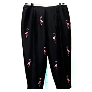 S. L. B. PETITES BLACK SILK CROP PANTS